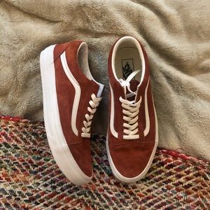 Orange Suede Old School Vans